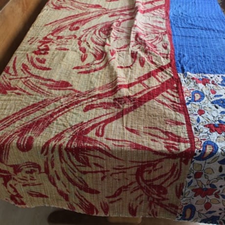 インド○カンタキルト○パッチワーク2○  約216×139cm
