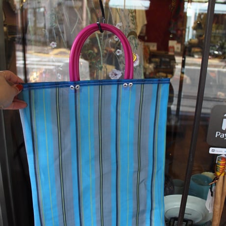 ○メキシカンメッシュバッグ○ブルーストライプ