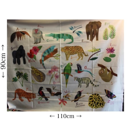 USAコットン○JungleMenagerieパネル生地110×90cm ○michaelmiller○アニマル・アルファベット