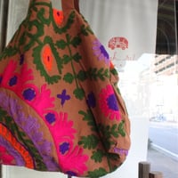 SuzaniBag.D◯ブラウン×内オレンジフラワー