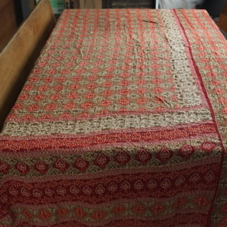 インド○カンタキルト○ブラウンモチーフ○  約216×139cm