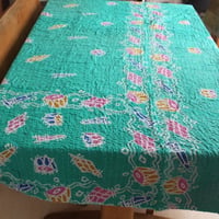 インド○カンタキルト○ライトグリーン○  約216×139cm