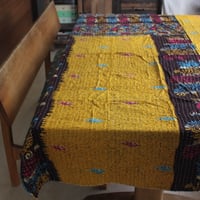 インド○カンタキルト○イエローブラウン○  約216×139cm