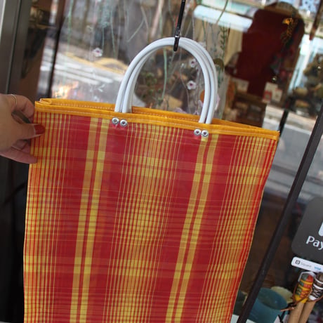 ○メキシカンメッシュバッグ○レッドイエローチェック