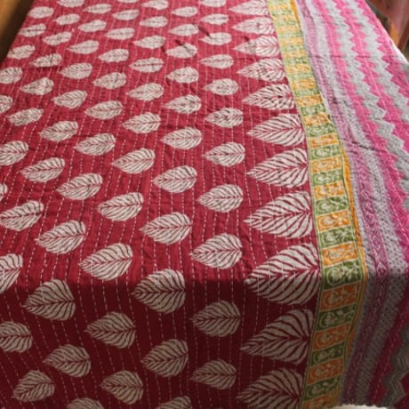 インド○カンタキルト○レッドリーフ○  約216×139cm