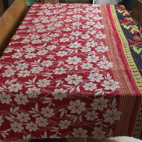 インド○カンタキルト○レッドリーフ○  約216×139cm