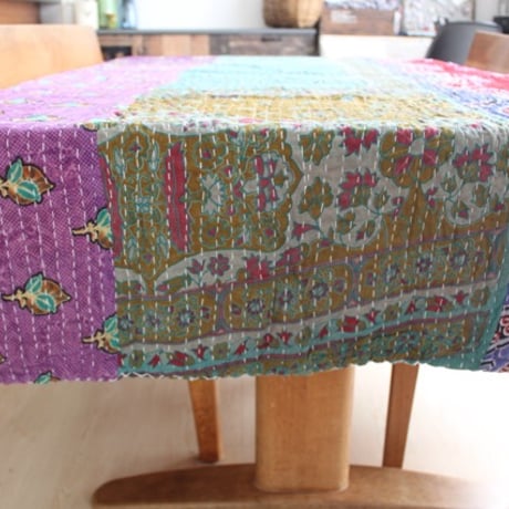 インド○カンタキルト○パッチワーク1○  約216×139cm