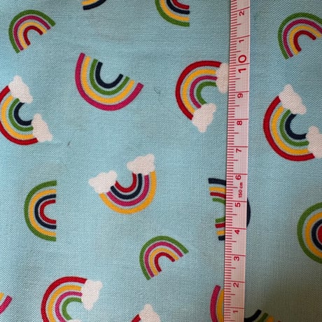 USAコットン生地○rainbow garden○moda○水色