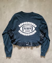 リメイクフリルロングTシャツ（ブラック）