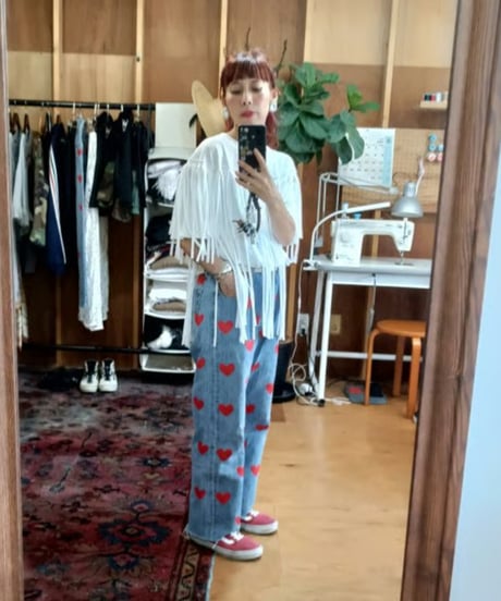 フリンジたっぷりリメイクTシャツ