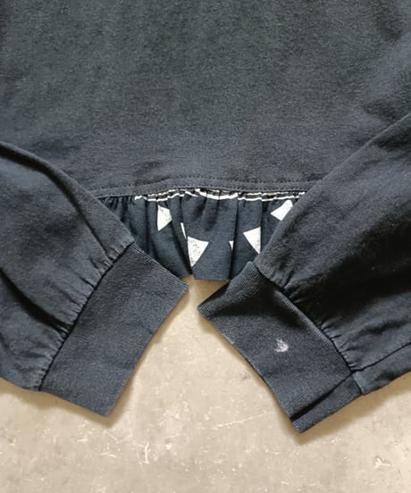 リメイクフリルロングTシャツ（ブラック）
