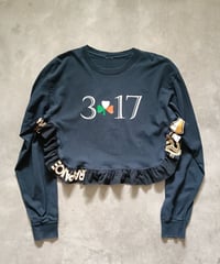 リメイクフリルロングTシャツ（ブラック）