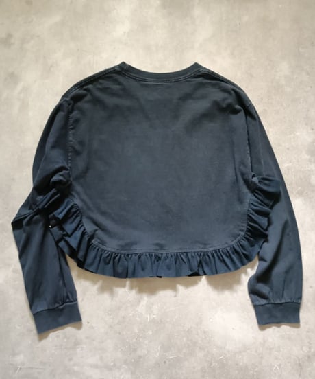リメイクフリルロングTシャツ（ブラック）