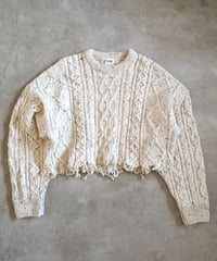 椎葉様専用　ザクザクアランニット　ショート③