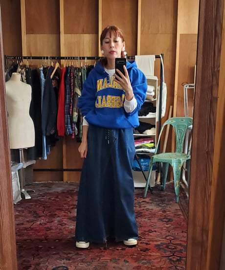 ハイウエストリメイクデニムロングスカート