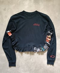 リメイクフリルロングTシャツ（ブラック）