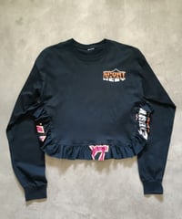 リメイクフリルロングTシャツ（ブラック）