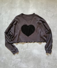 再ベロアハートカットソー