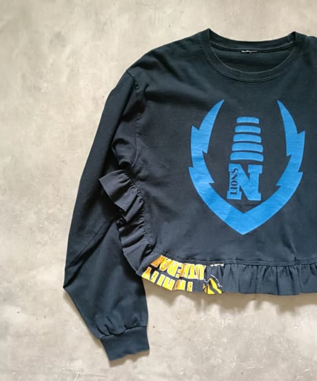 リメイクフリルロングTシャツ（ブラック）