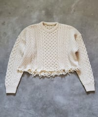 ザクザクショート丈アランニット