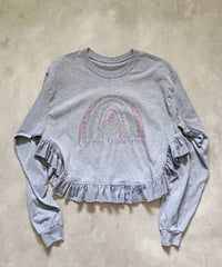 リメイクフリルロングTシャツ（グレー）