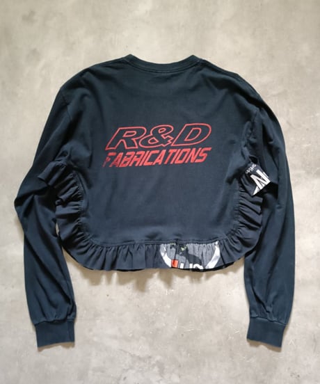 リメイクフリルロングTシャツ（ブラック）