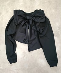 バックリボンショートスウェット（ブラック）