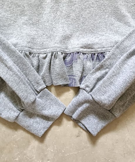リメイクフリルロングTシャツ（グレー）