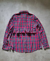 バックオープンネルシャツ(レッド)