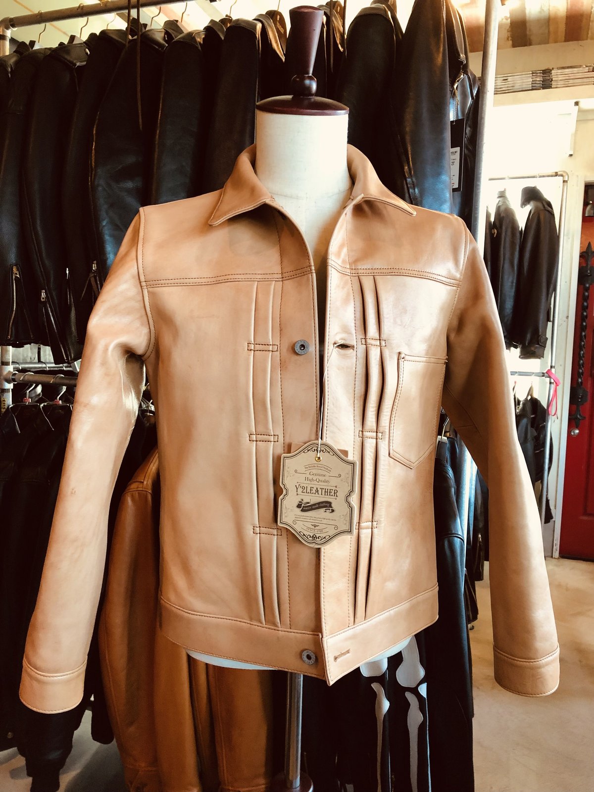 Y2 LEATHER KAKISHIBU HORSE【柿渋ホース】 1st Type Gジャ...