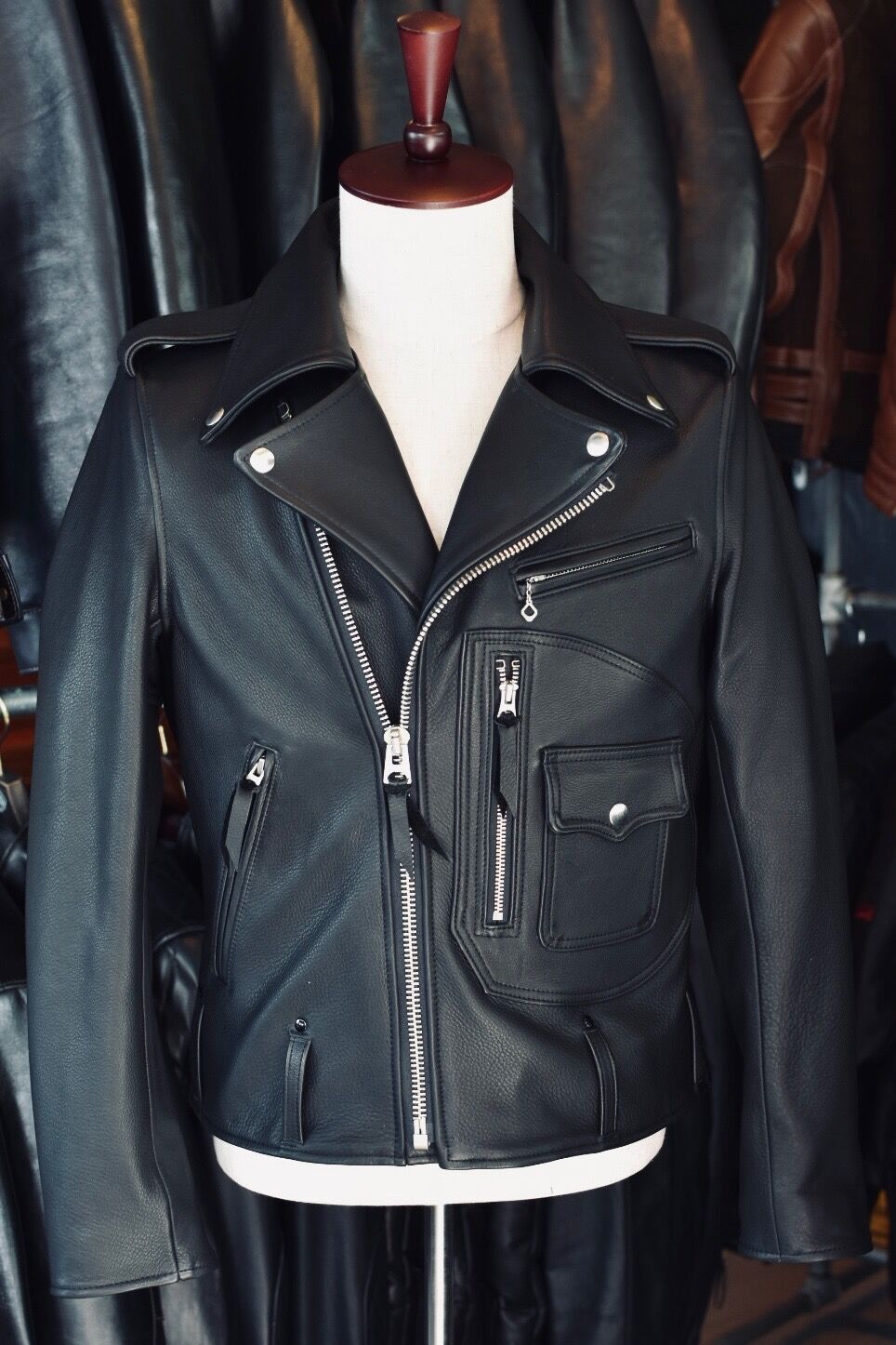 バックロゴ クロップド レザージャケット r-1091 Varsity Leather Jacket バーシティ レザー ジャケット RLAJKA23