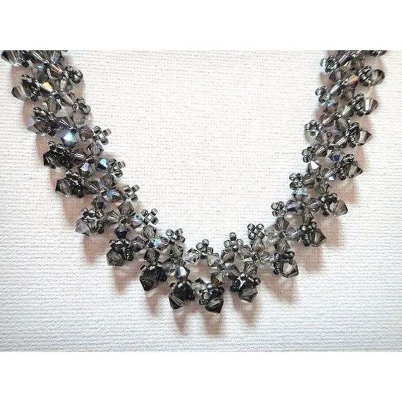 オリジナルハンドメイド☆スワロフスキー ネックレス☆ブラックダイヤ