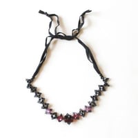 オリジナルハンドメイド★スワロフスキー　ネックレス★ブラックMIX