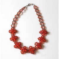 オリジナルハンドメイド★スワロフスキー　ネックレス★レッド