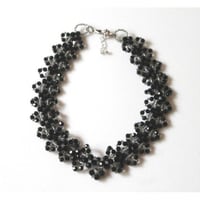 オリジナルハンドメイド★スワロフスキー　ネックレス（チョーカー）★ブラック＆シルバー