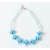 オリジナルハンドメイド★スワロフスキー　ネックレス★アクアマリン
