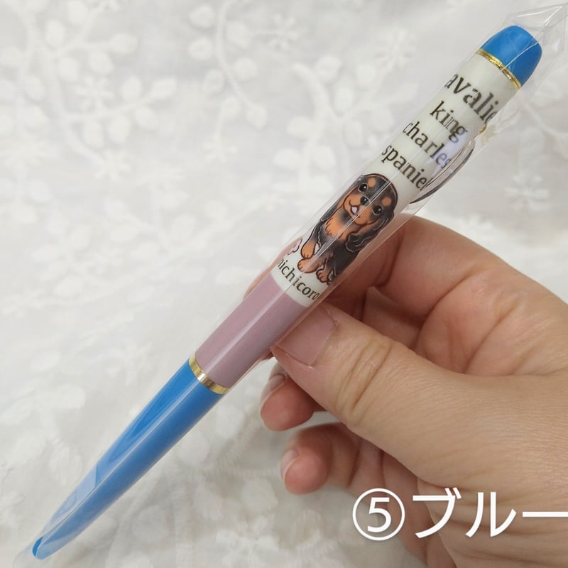 アクリルチャーム付きボールペン ブラックタン/キャバリア | michicoro