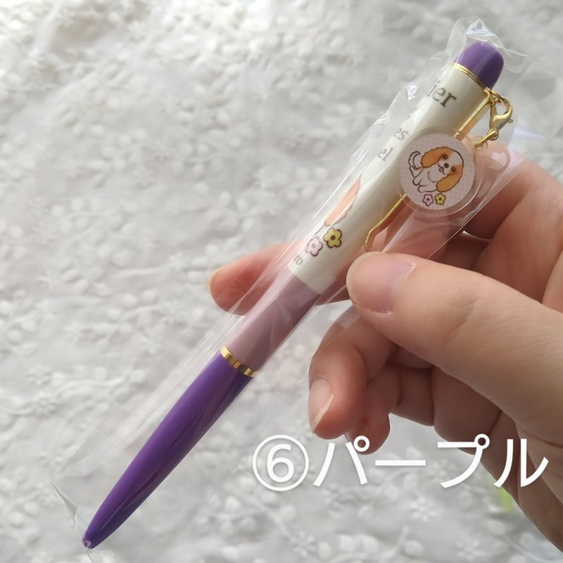 アクリルチャーム付きボールペン①ブレンハイム/キャバリア