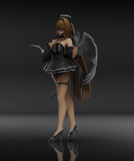 NIKKE ノワール：ブラックエンジェル （3Dプリント出力品)