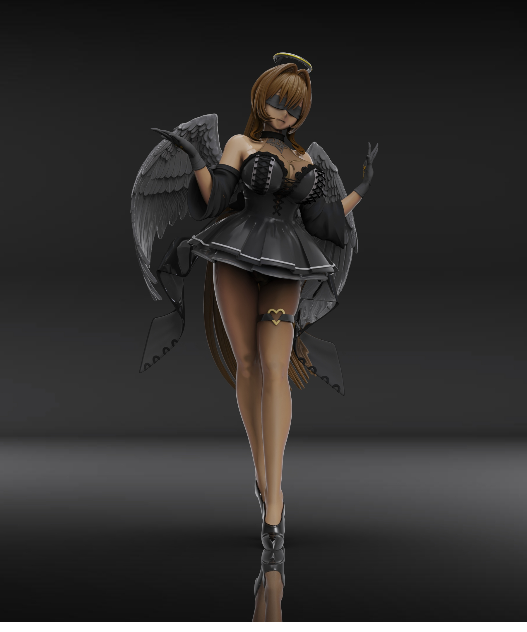 勝利の女神:NIKKE ノワール 3Dプリント出力キット NIKKE ノワール：ブラックエンジェル （3Dプリント出力品) | じんべい.shop