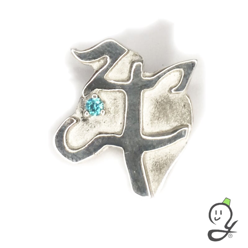 干支文字絵ペンダント_牛_鏡面仕上げ 空色目 | 幸達磨工房