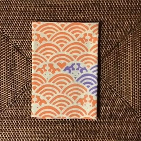 天道虫吉祥てぬぐい　青海波にてんとうむし　４色