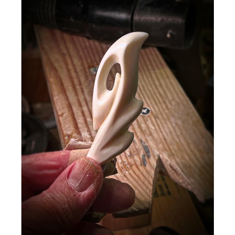 ボーンカービング セイウチ牙(海象牙) HOOK WA-315 | Ocean's Bone