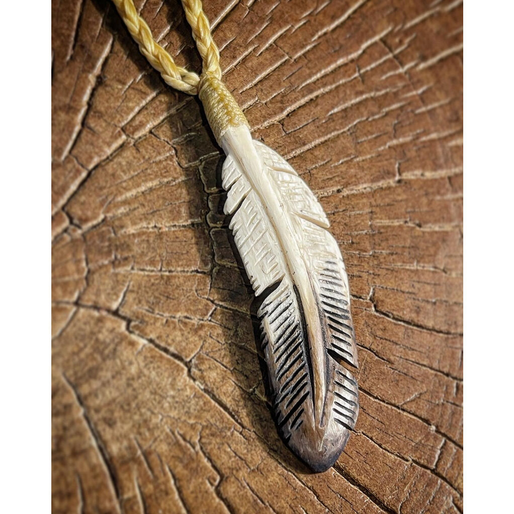 ボーンカービング 鯨骨FEATHER WB-159 | Ocean's Bone Carvings