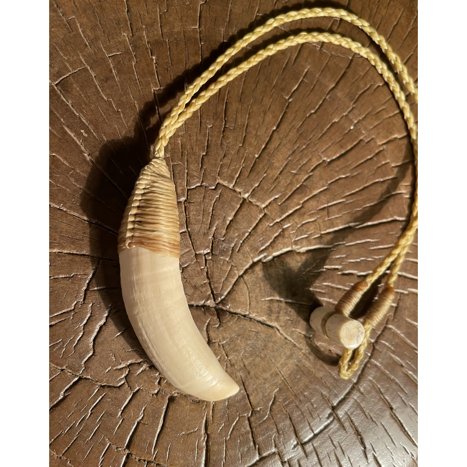 鯨の歯と台付き ボーンカービング鯨歯ネックレス WL-368 | Ocean's Bone Carvings