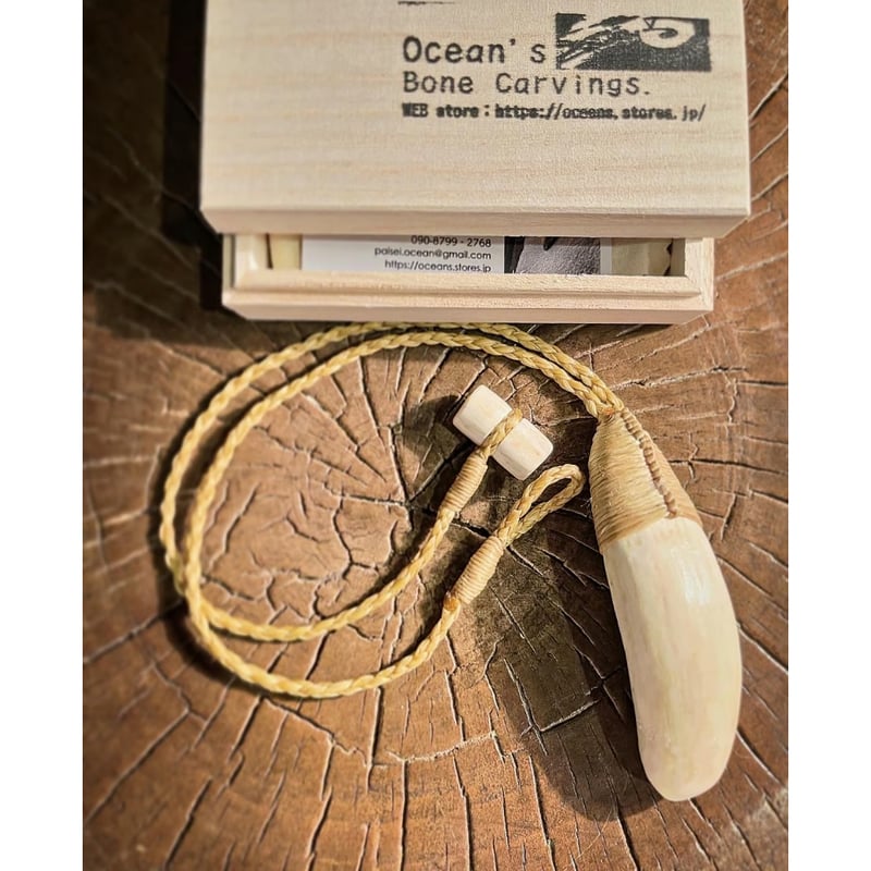 ボーンカービング鯨歯ネックレス WL-262 | Ocean's Bone Carvings