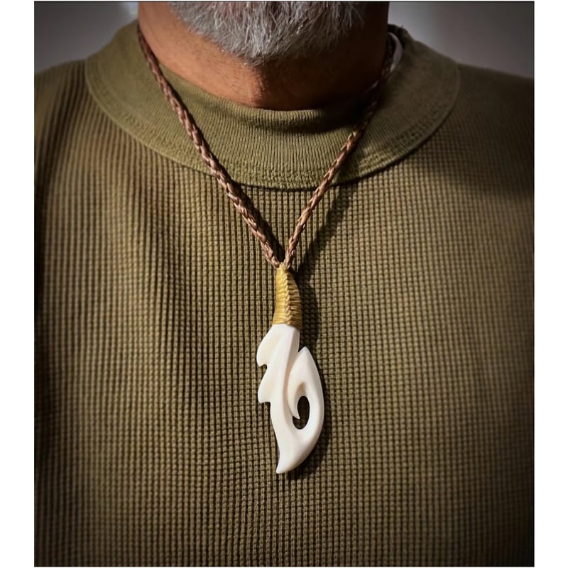 美品　セイウチ　牙　注象牙ではないです ボーンカービング セイウチ牙(海象牙) HOOK WA-315 | Ocean's Bone