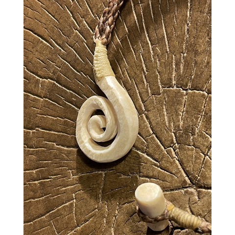 ボーンカービング鯨骨KORUネックレス WB-435 | Ocean's Bone Carvings
