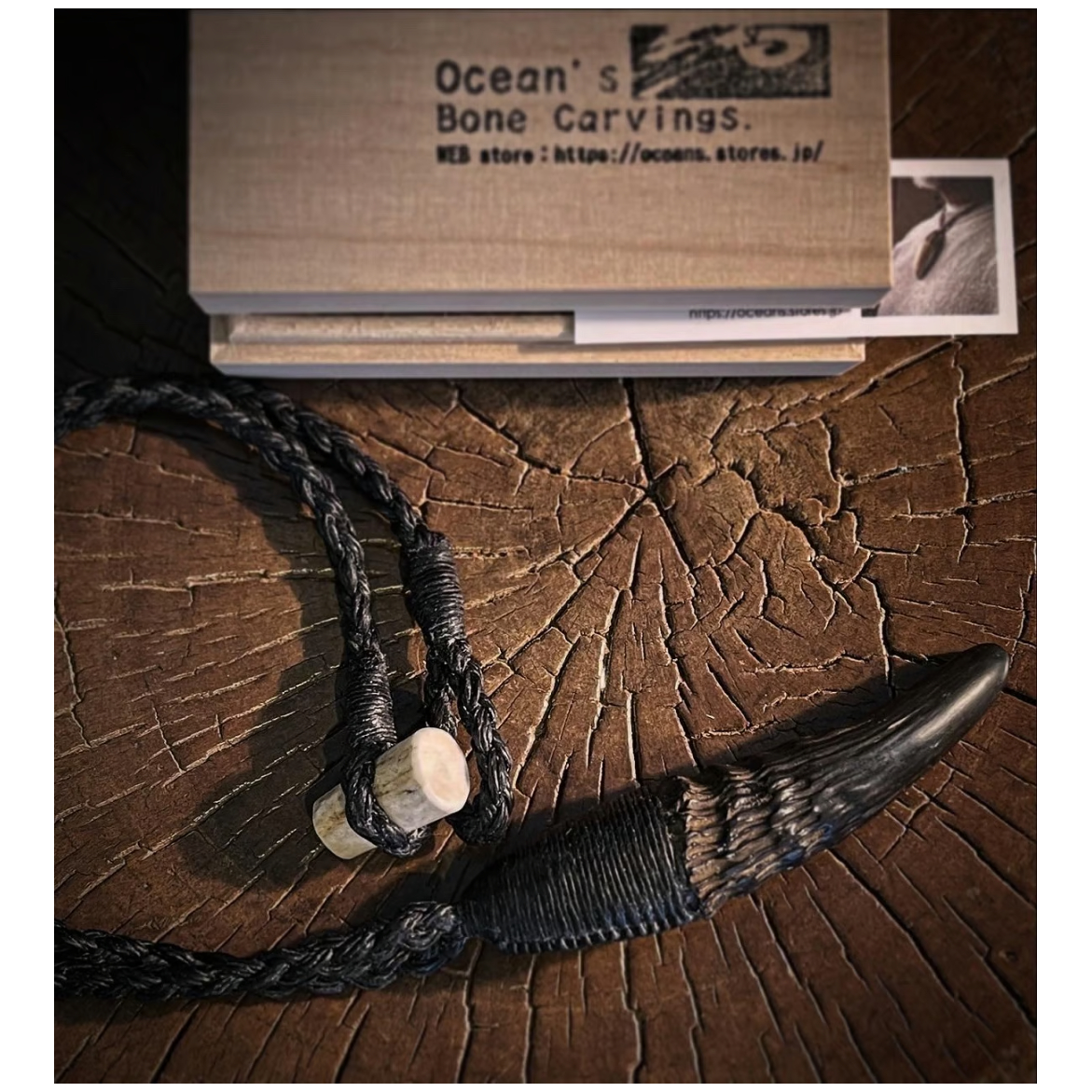 カモシカ角ネックレス AL-300 | Ocean's Bone Carvings