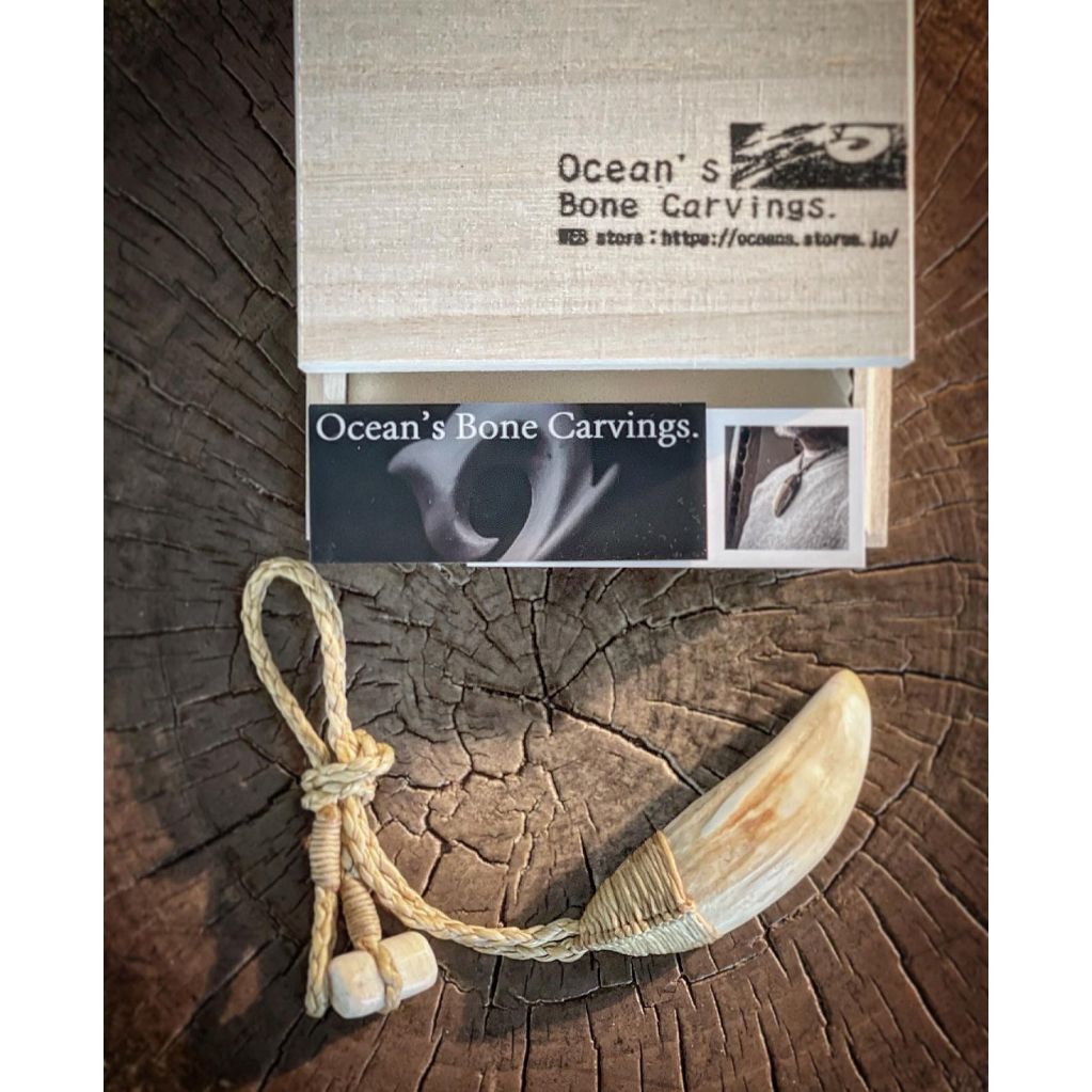ボーンカービング鯨歯ネックレス WL-233 | Ocean's Bone Carvings ボーンカービング鯨歯ネックレス WL-233 | Ocean's Bone Carvings